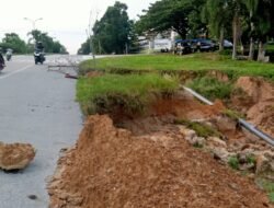 Ruas Jalan Kompleks Perkantoran Rawan Longsor dan Kecelakaan, Dinas PU Konsel Belum Bertindak