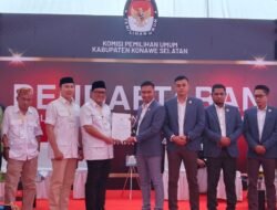 Pasangan AJP-James Pendaftar Pertama di KPU Konsel Pada Pilkada 2024